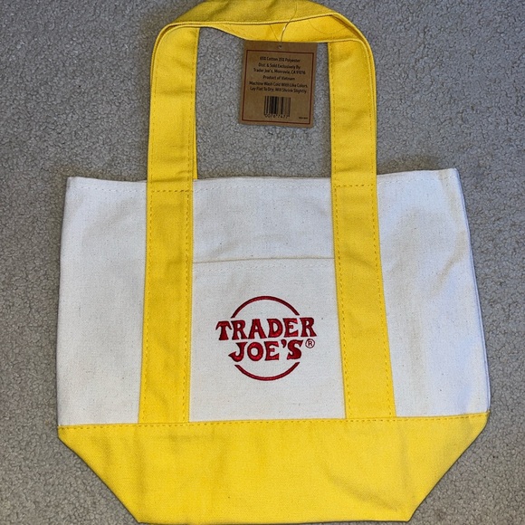 Trader Joe’s Mini Canvas Tote Bag - Yellow - Picture 2 of 2
